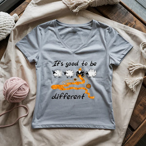 Be Knitting Sheep Lady V-neck