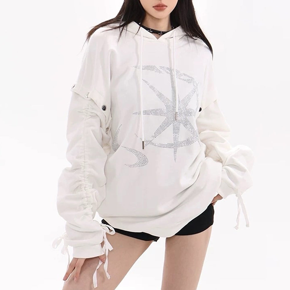 Sun & Moon Rhinestone Hoodie