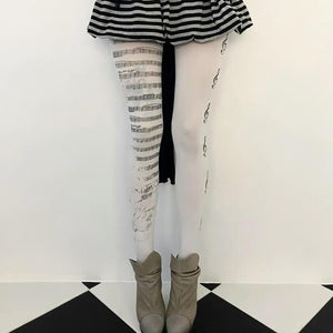 Treble Clef Print Tights
