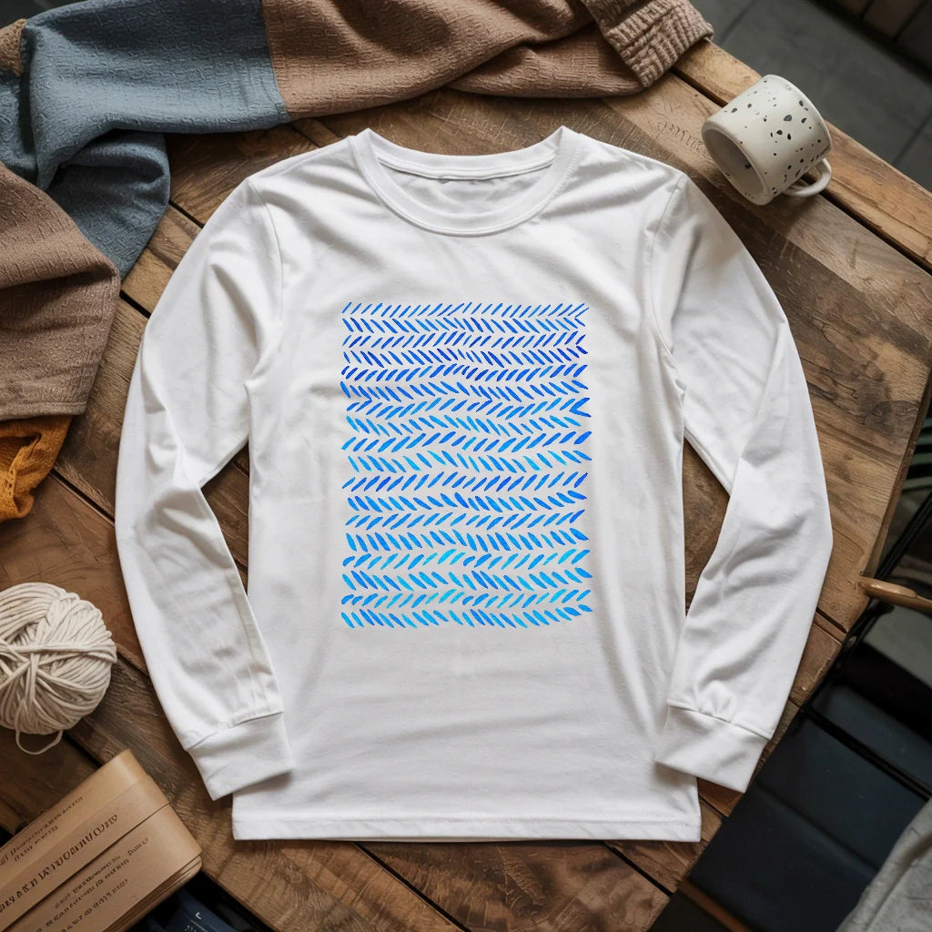 Watercolor knitting pattern Long Sleeve T-shirt