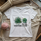 I'm Fine. Everything is Fine Lady V-neck