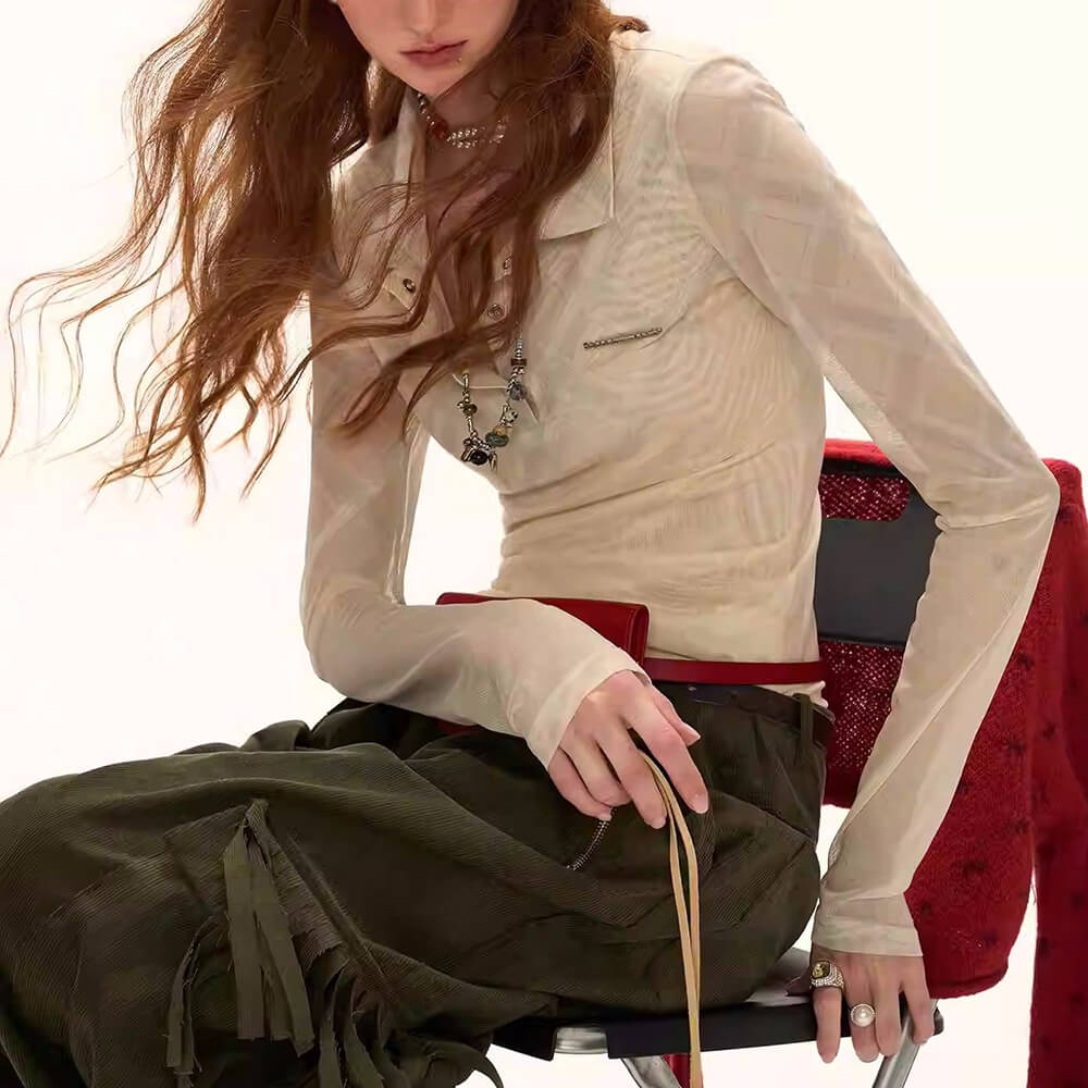 Y2K Plaid Fitted Shirt