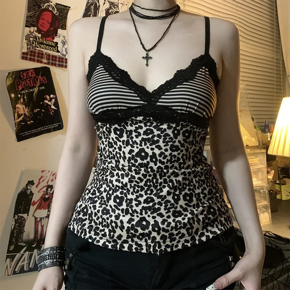 Y2K Leopard Print Tank Top